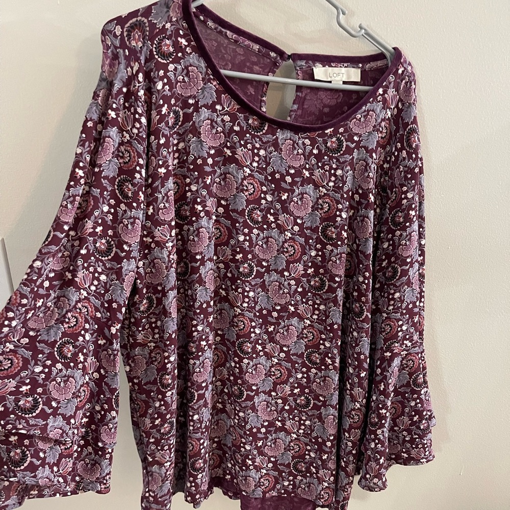 Loft purple floral blouse